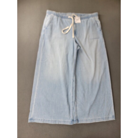 American Eagle Pants Womens XL Short Light Wash Low Rise Ultra Wide Leg Denim - Picture 1 of 14